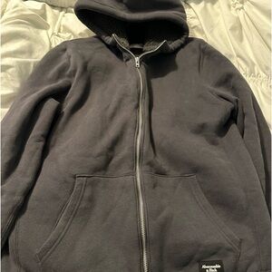 Mens Abercrombie fleece lined zipped hoodie